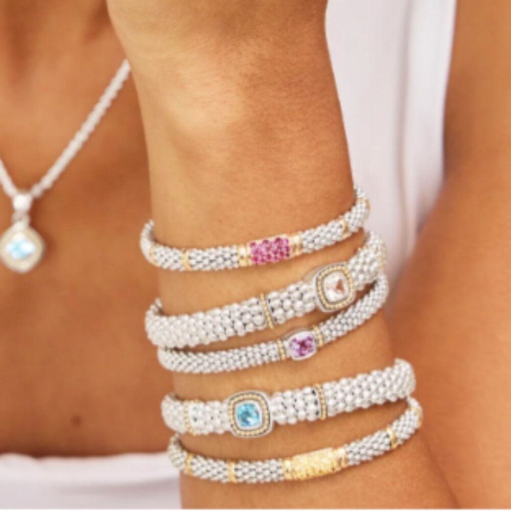 Signature Caviar Pink Sapphire Caviar Bracelet from Lagos | 6mm Sz7/7.5/8 - Picture 5 of 13